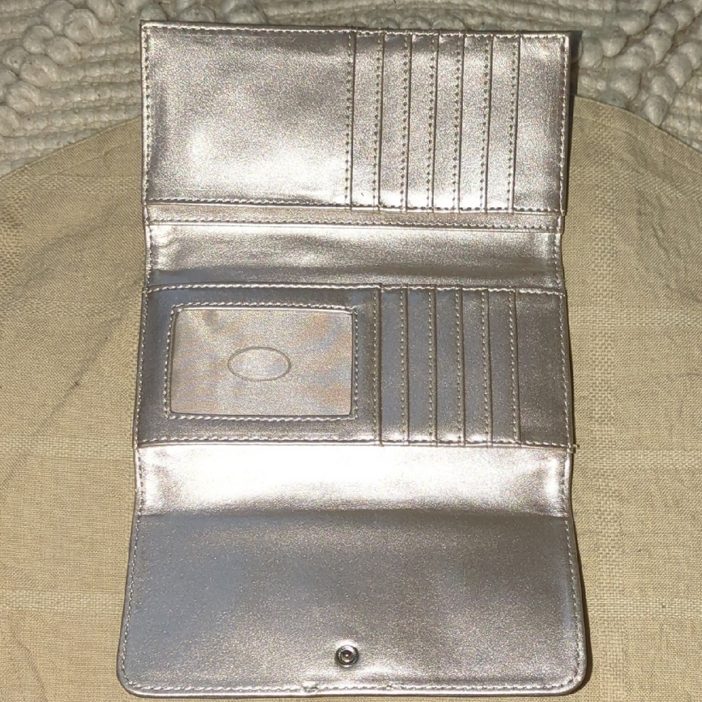GUESS Charcoal with Gold Interior Multi- Sectional Women's Wallet ONLY $25 - Picture 5 of 7